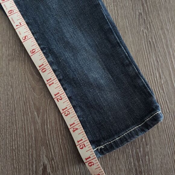 LA Idol USA Girls Denim Rhinestone Pockets Capri Jeans Size 10 - Picture 9 of 10